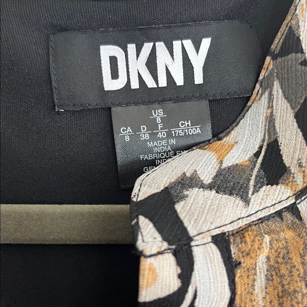 DKNY Black Floral Midi Button Up Dress NEW - Picture 2 of 8